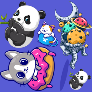 Estampa DTF 40x40cm Panda vd-04